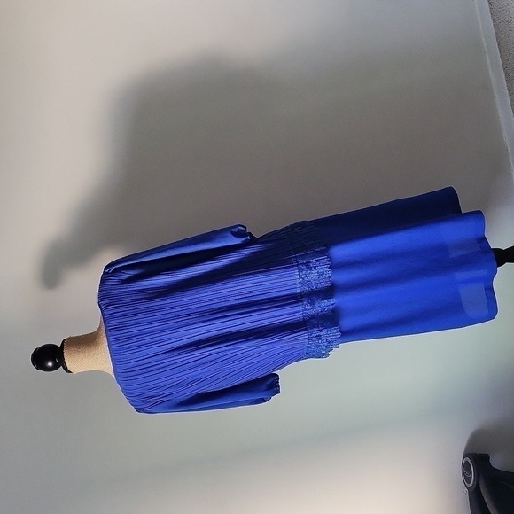 Vintage Encore Royal Blue Swing Dress Bow tie 🎀 ,lacey detailing attached - Picture 6 of 16